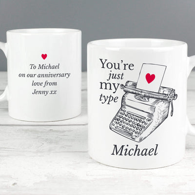 Personalised Memento Mugs Personalised Just My Type Valentines Mug