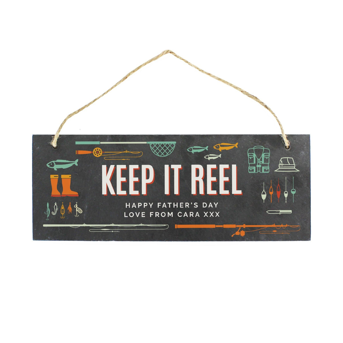 Personalised Memento Slate Personalised ""Keep It Reel"" Printed Hanging Slate Plaque