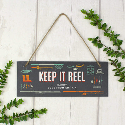Personalised Memento Slate Personalised ""Keep It Reel"" Printed Hanging Slate Plaque
