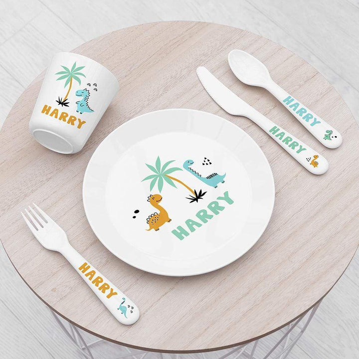 Treat Personalised Kids Cute Dinosaur Dining Set