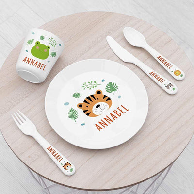 Treat Personalised Kids Jungle Animal Dining Set