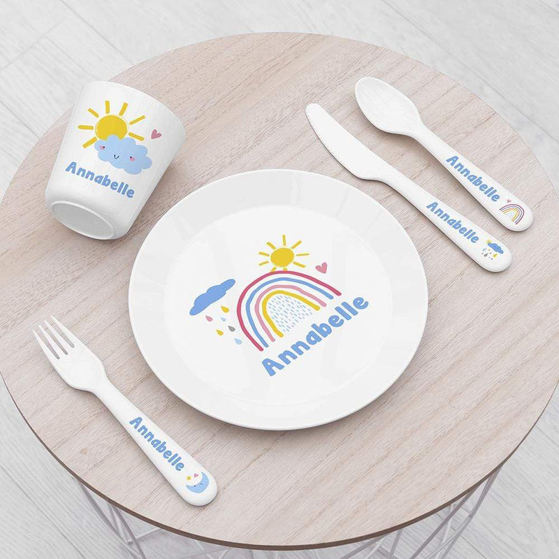 Treat Personalised Kids Rainbow Dining Set