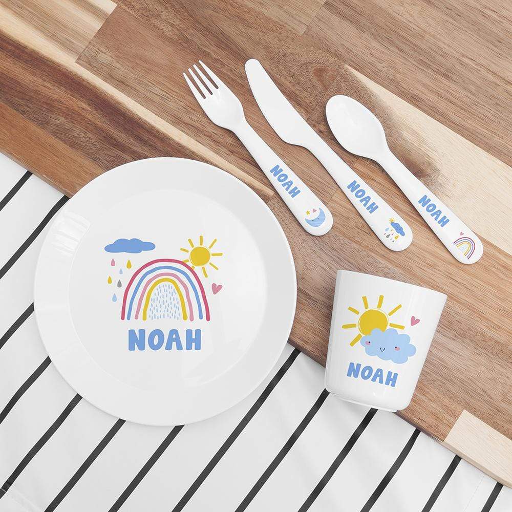 Treat Personalised Kids Rainbow Dining Set