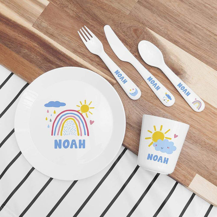 Treat Personalised Kids Rainbow Dining Set