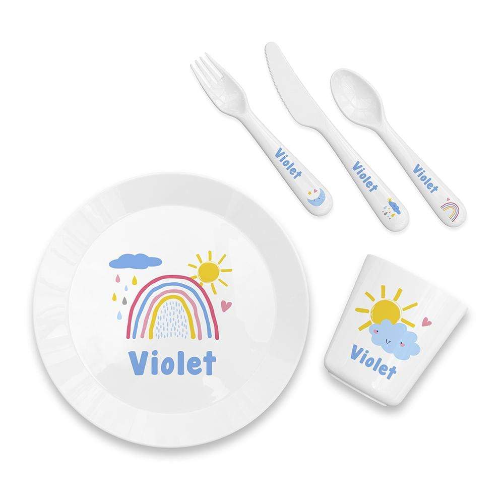 Treat Personalised Kids Rainbow Dining Set