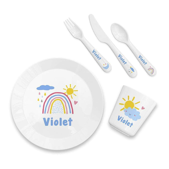 Treat Personalised Kids Rainbow Dining Set