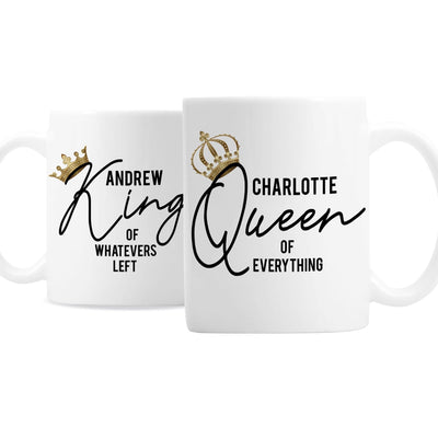 Personalised Memento Mugs Personalised King and Queen of Everything Mug Set