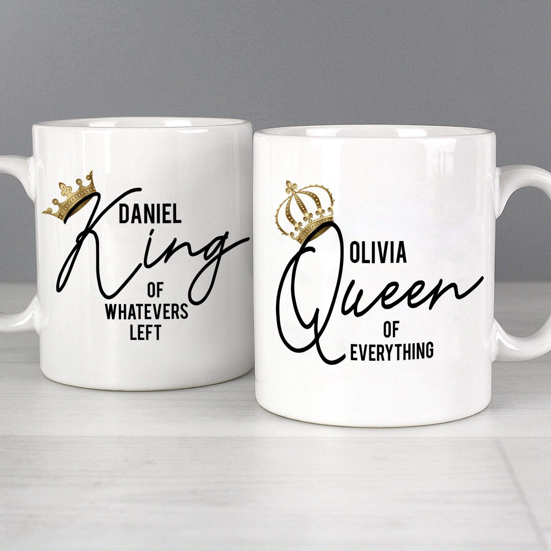 Personalised Memento Mugs Personalised King and Queen of Everything Mug Set