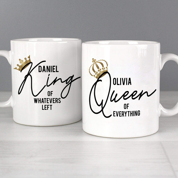 Personalised Memento Mugs Personalised King and Queen of Everything Mug Set
