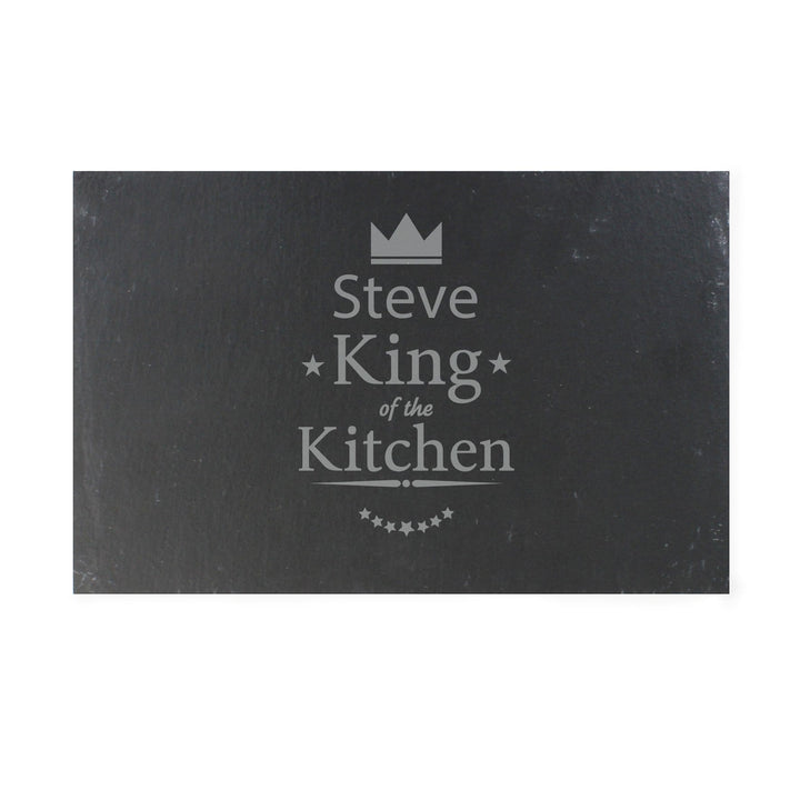 Personalised Memento Kitchen, Baking &amp; Dining Gifts Personalised King of the Kitchen Slate Placemat