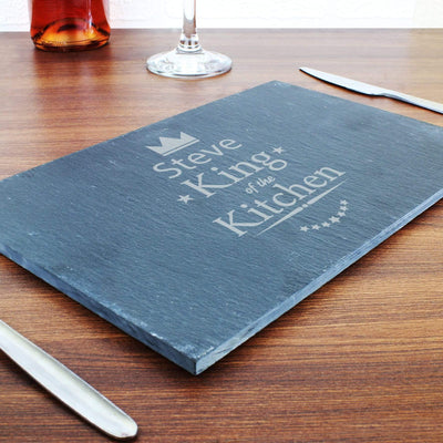 Personalised Memento Kitchen, Baking & Dining Gifts Personalised King of the Kitchen Slate Placemat