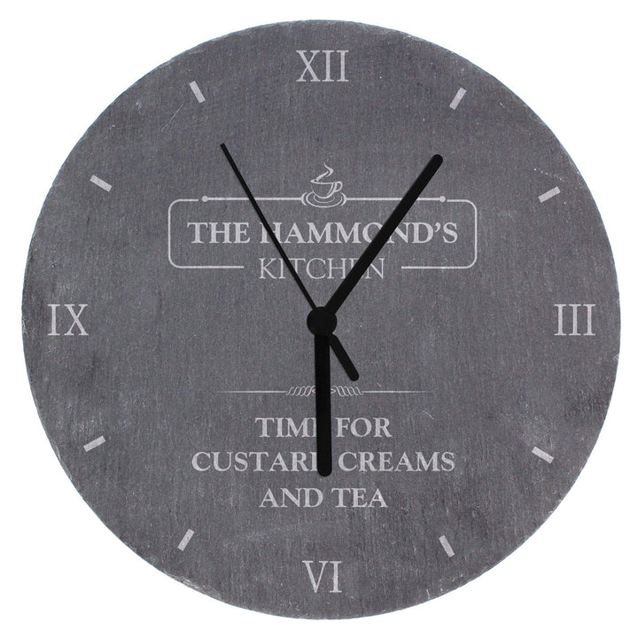Personalised Memento Slate Personalised Kitchen Slate Clock