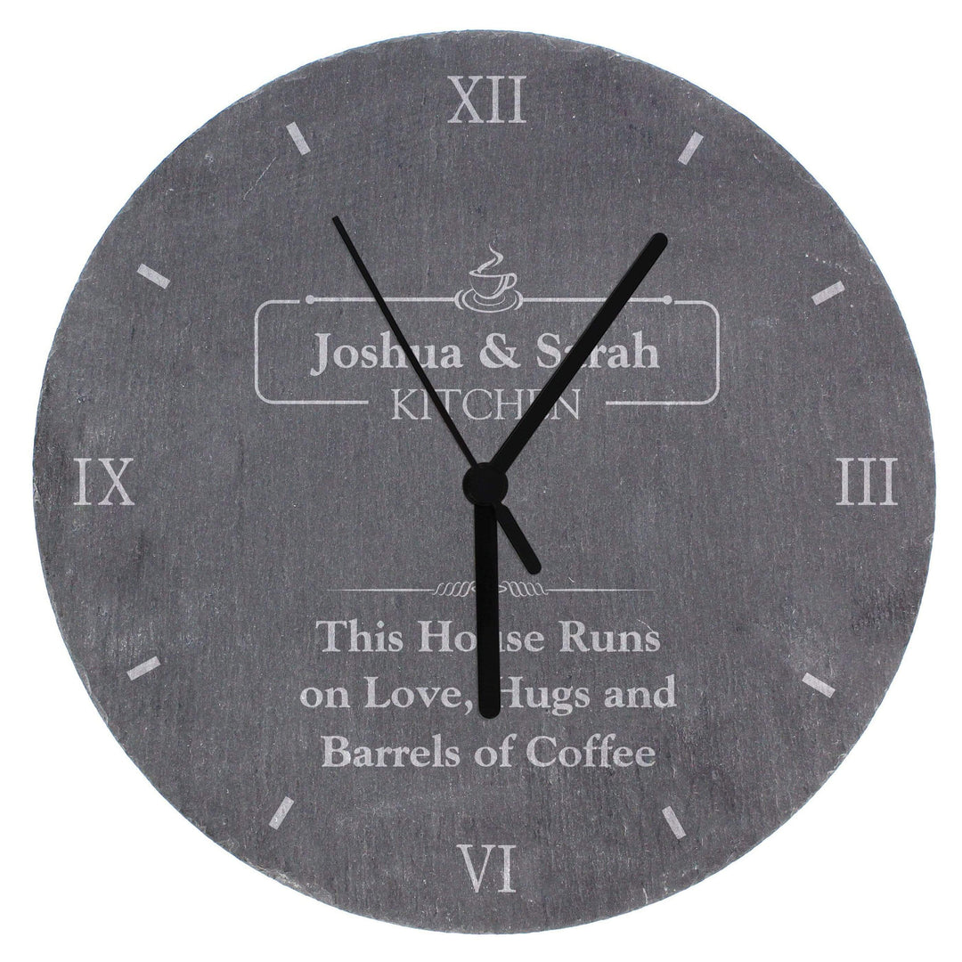 Personalised Memento Slate Personalised Kitchen Slate Clock