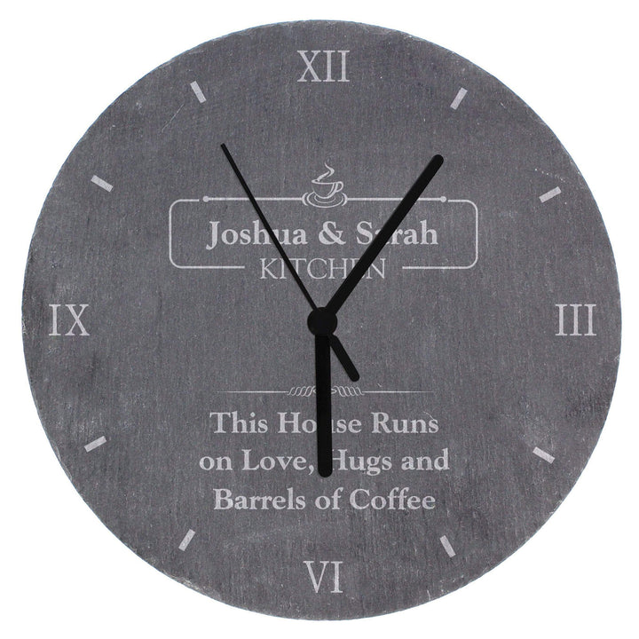 Personalised Memento Slate Personalised Kitchen Slate Clock