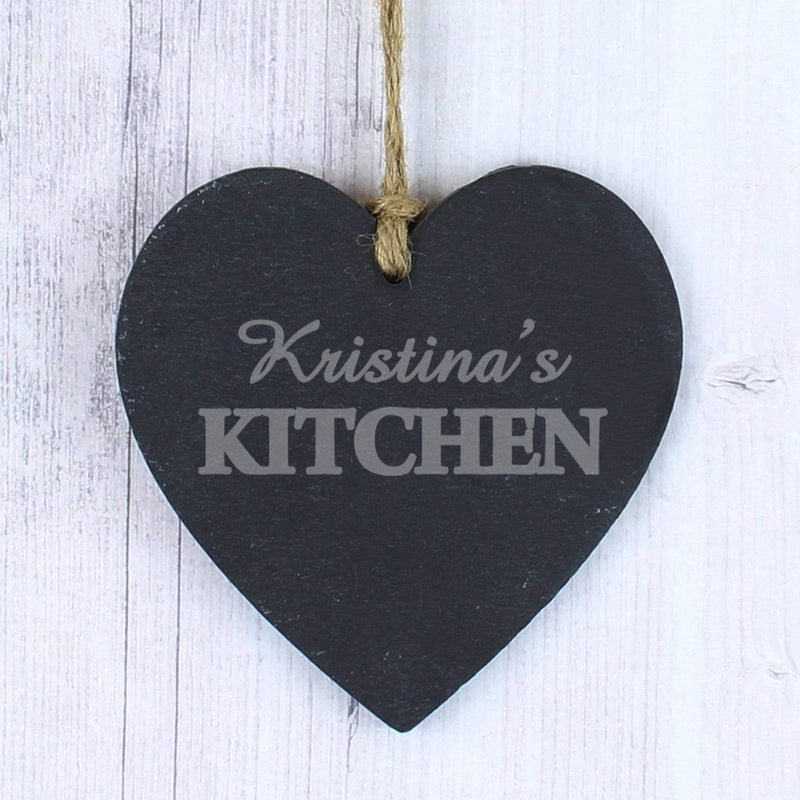 Personalised Memento Slate Personalised Kitchen Slate Heart Decoration