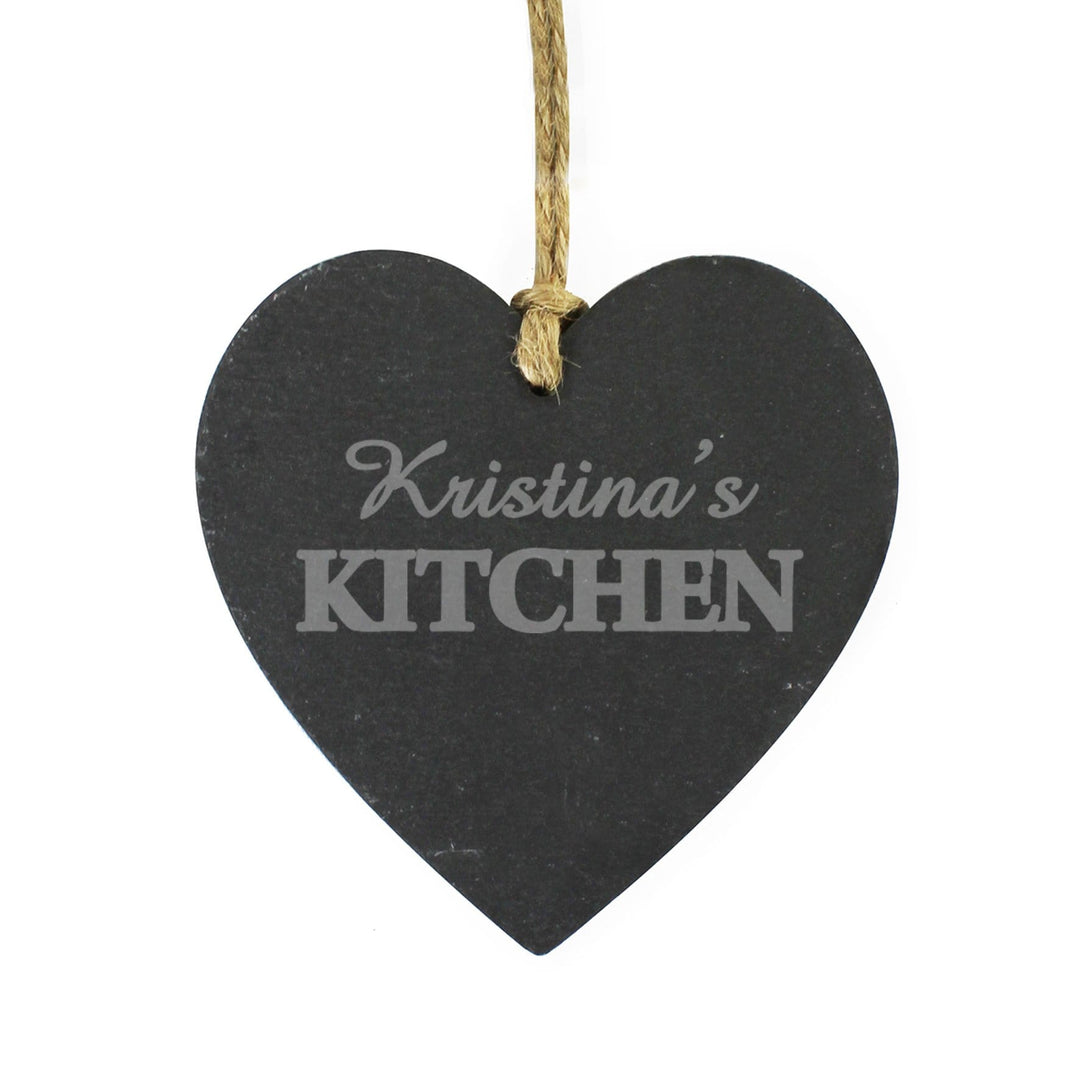 Personalised Memento Slate Personalised Kitchen Slate Heart Decoration