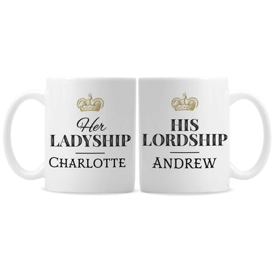 Personalised Memento Mugs Personalised Ladyship and Lordship Mug Set