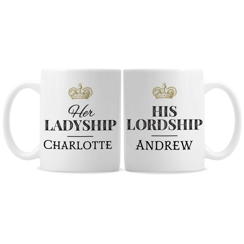 Personalised Memento Mugs Personalised Ladyship and Lordship Mug Set