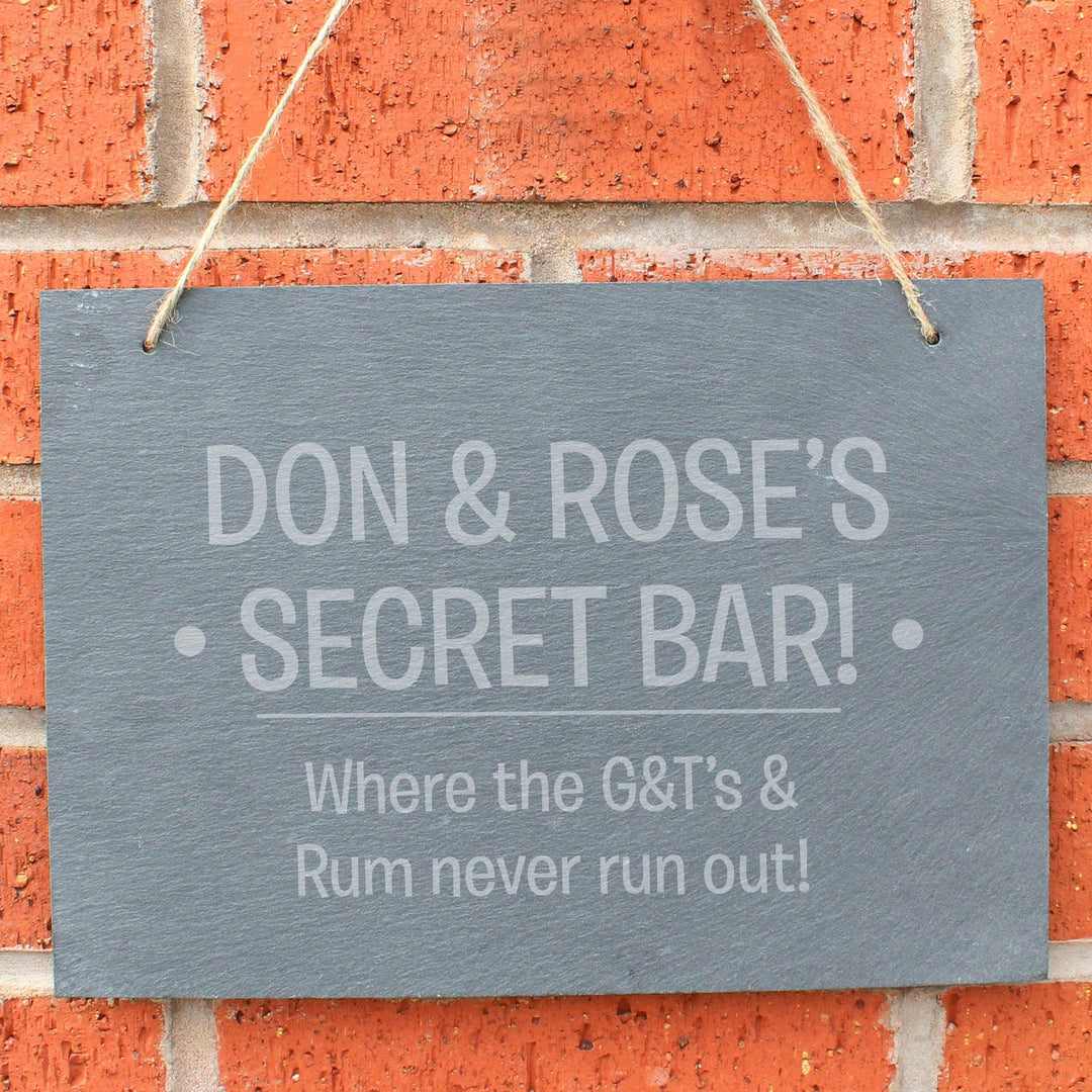 Personalised Memento Hanging Decorations &amp; Signs Personalised Large Hanging Slate Sign