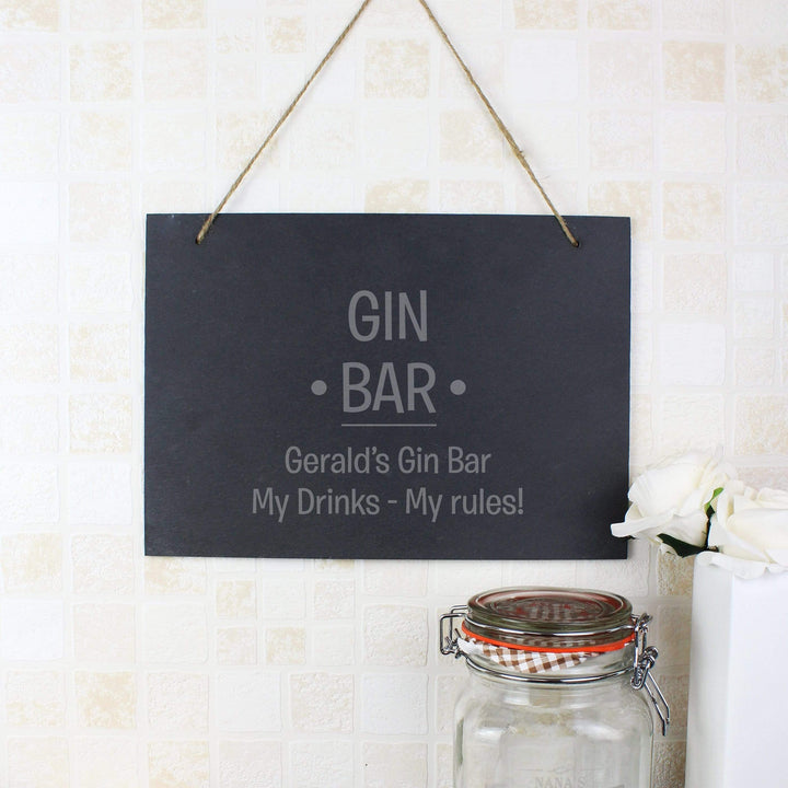 Personalised Memento Hanging Decorations &amp; Signs Personalised Large Hanging Slate Sign