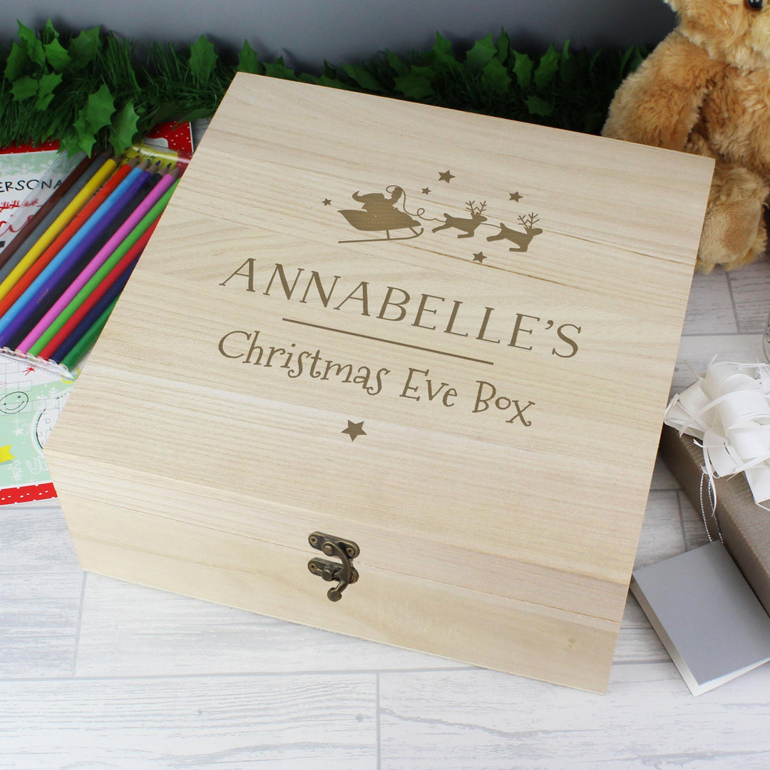 Personalised Memento Personalised Large Wooden Christmas Eve Box