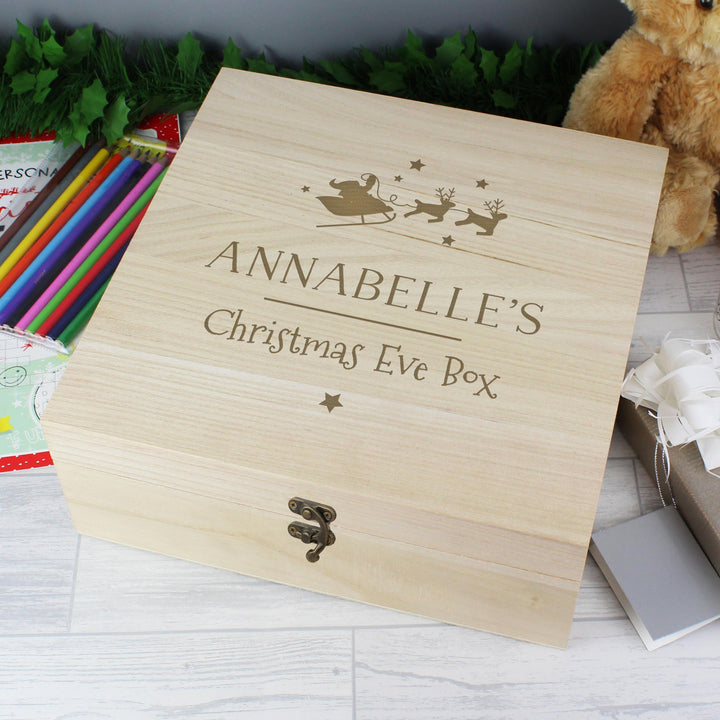 Personalised Memento Personalised Large Wooden Christmas Eve Box