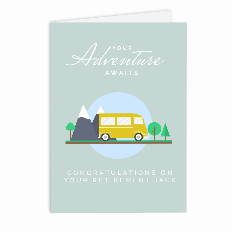 Personalised Memento Greetings Cards Personalised Leaving, Retirement, Adventure Card