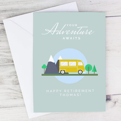 Personalised Memento Greetings Cards Personalised Leaving, Retirement, Adventure Card