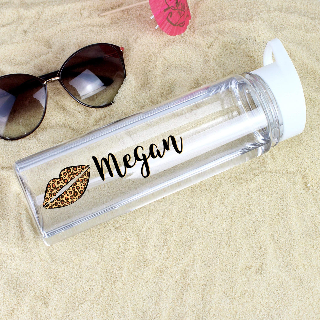 Personalised Memento Mealtime Essentials Personalised Leopard Lips Island Water Bottle