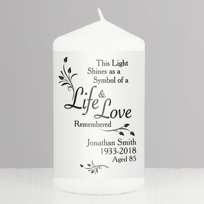 Personalised Memento Candles & Reed Diffusers Personalised Life & Love Candle