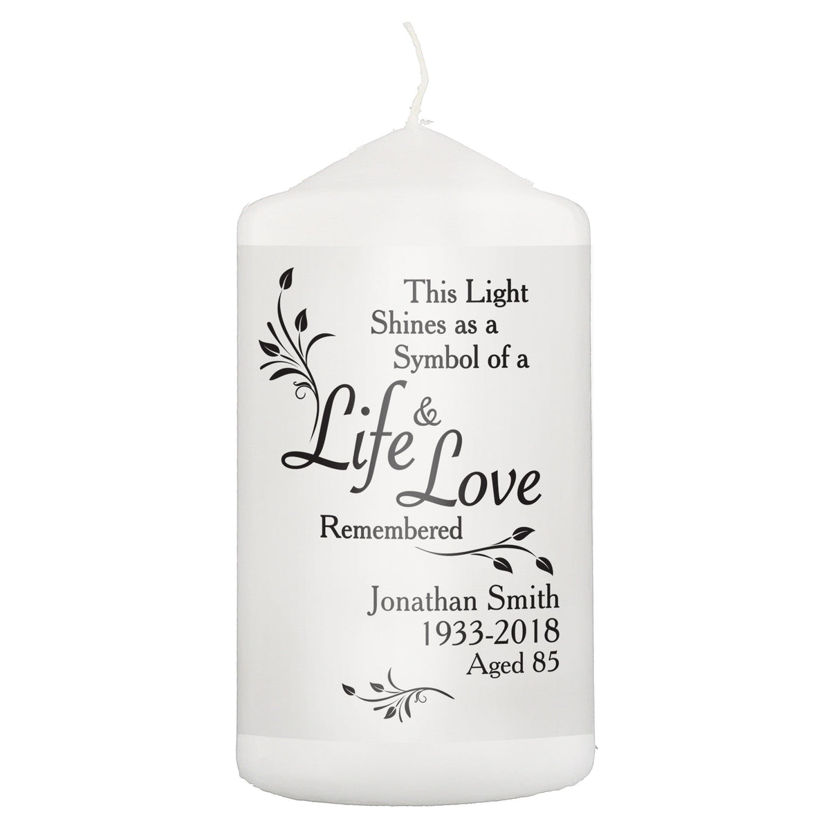 Personalised Memento Candles & Reed Diffusers Personalised Life & Love Candle