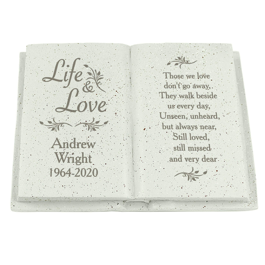 Personalised Memento Ornaments Personalised Life &amp; Love Memorial Book