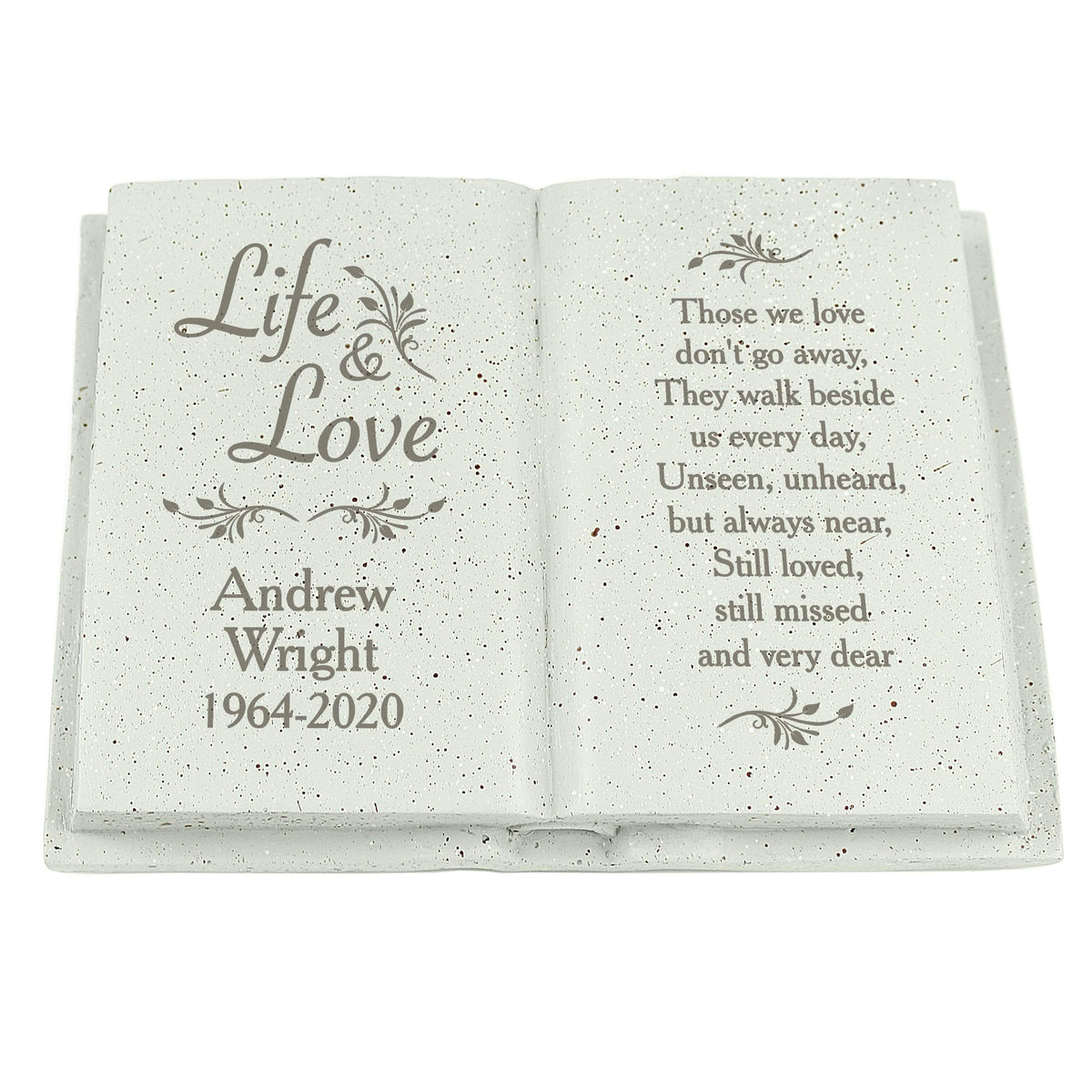 Personalised Memento Ornaments Personalised Life & Love Memorial Book