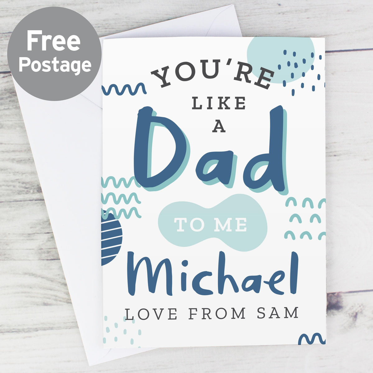 Personalised Memento Personalised Like A Dad To Me Card