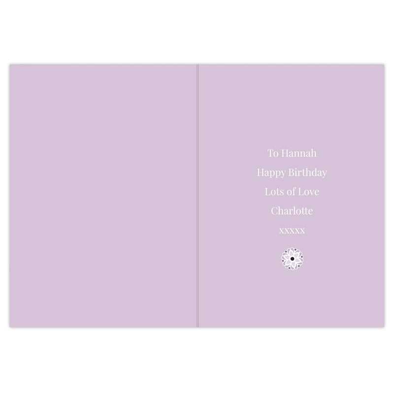 Personalised Memento Greetings Cards Personalised Lilac Lace Birthday Card