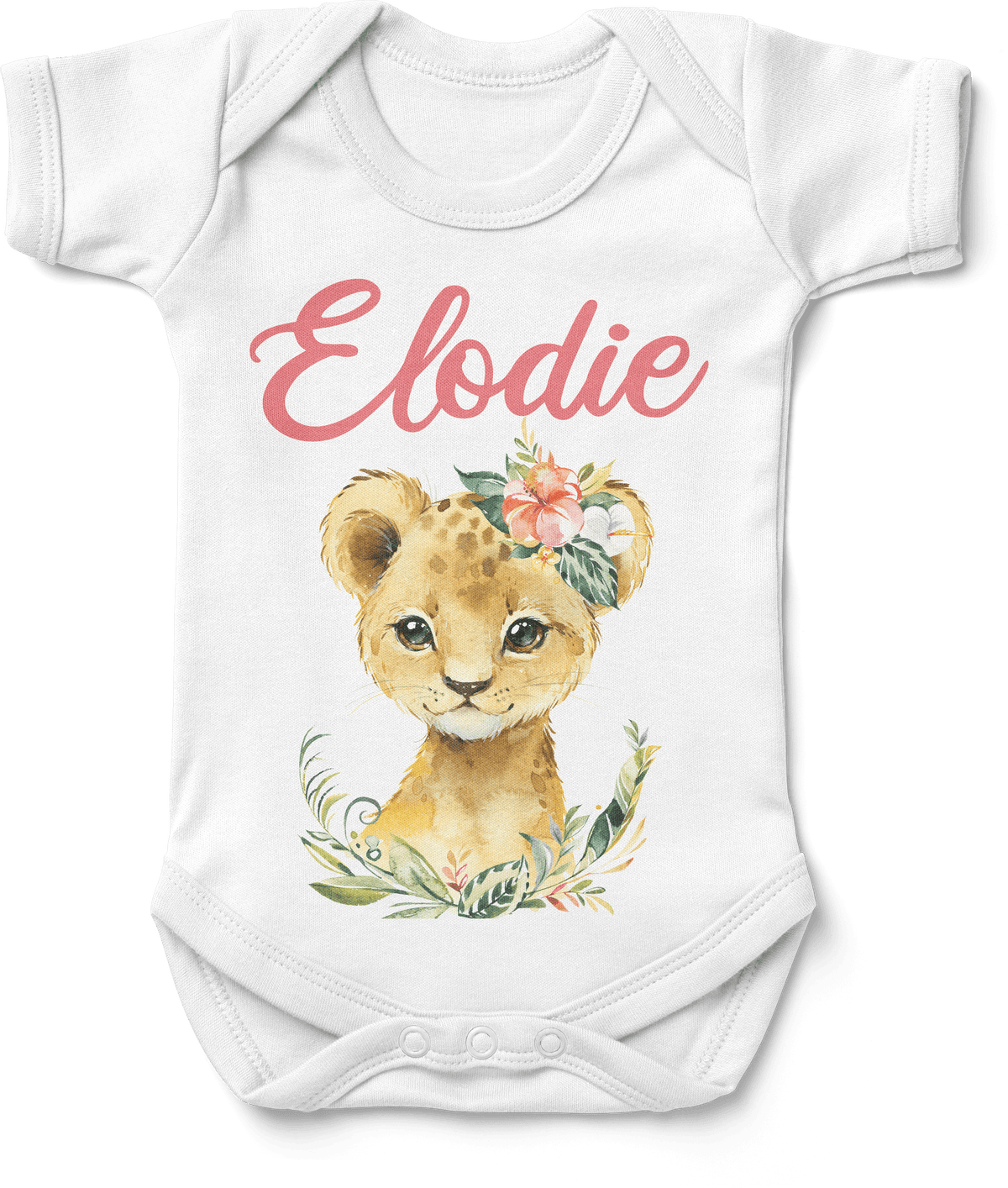 The Little Personal Shop Personalised Lion Cub Girl Babygrow/Onesie