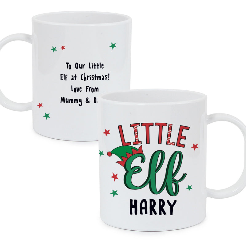 Personalised Memento Personalised Little Elf Plastic Mug
