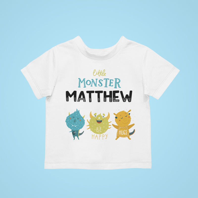 The Little Personal Shop Babygrows Personalised Little Monster Babygrow