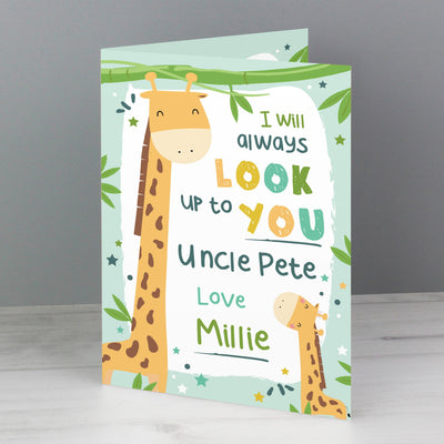 Personalised Memento Personalised Look Up To You Giraffe Card