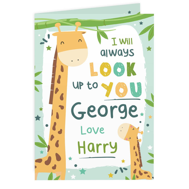 Personalised Memento Personalised Look Up To You Giraffe Card