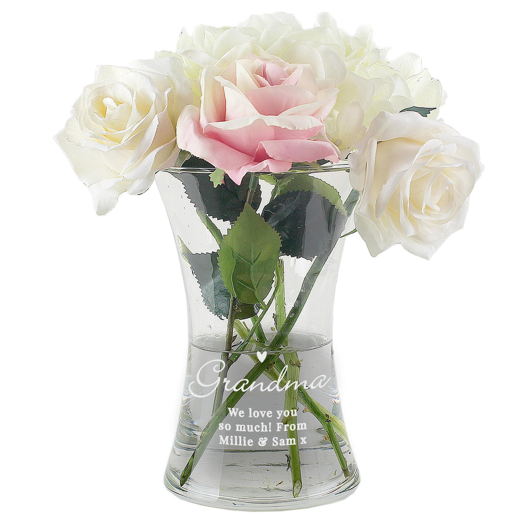 Personalised Memento Personalised Love Heart Glass Vase