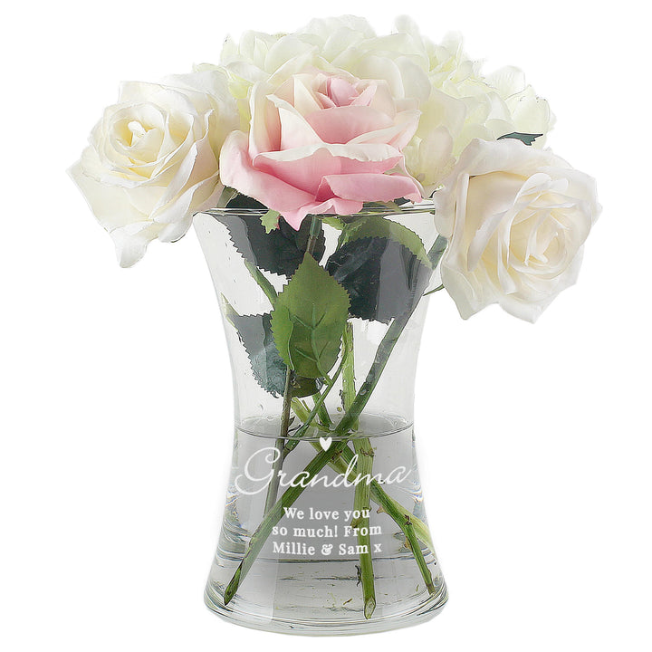 Personalised Memento Personalised Love Heart Glass Vase