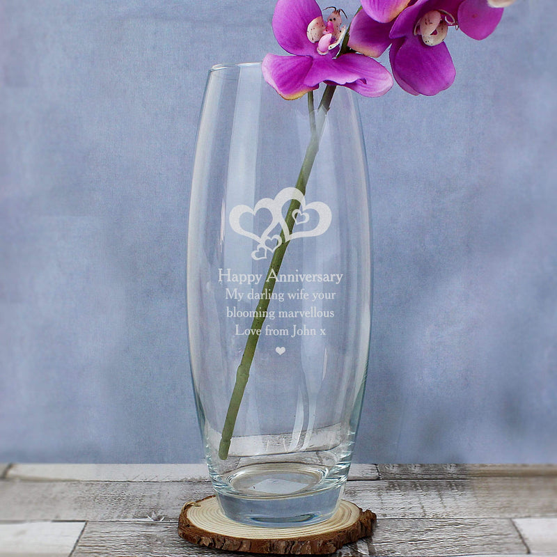Personalised Memento Vases Personalised Love Hearts Bullet Vase