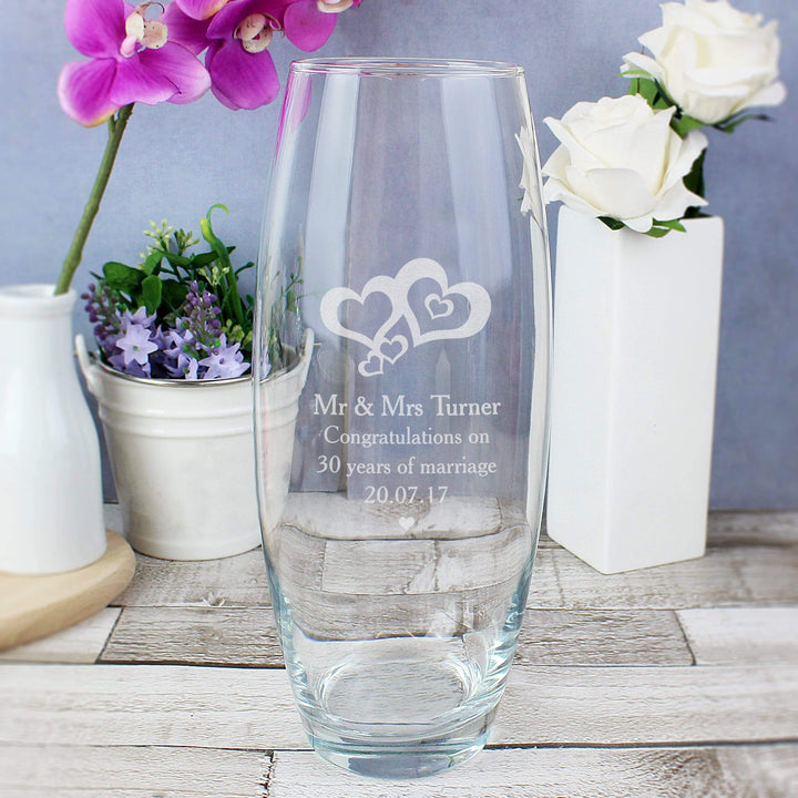 Personalised Memento Vases Personalised Love Hearts Bullet Vase