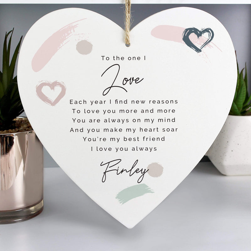 Personalised Memento Hanging Decorations & Signs Personalised Love Large Wooden Heart