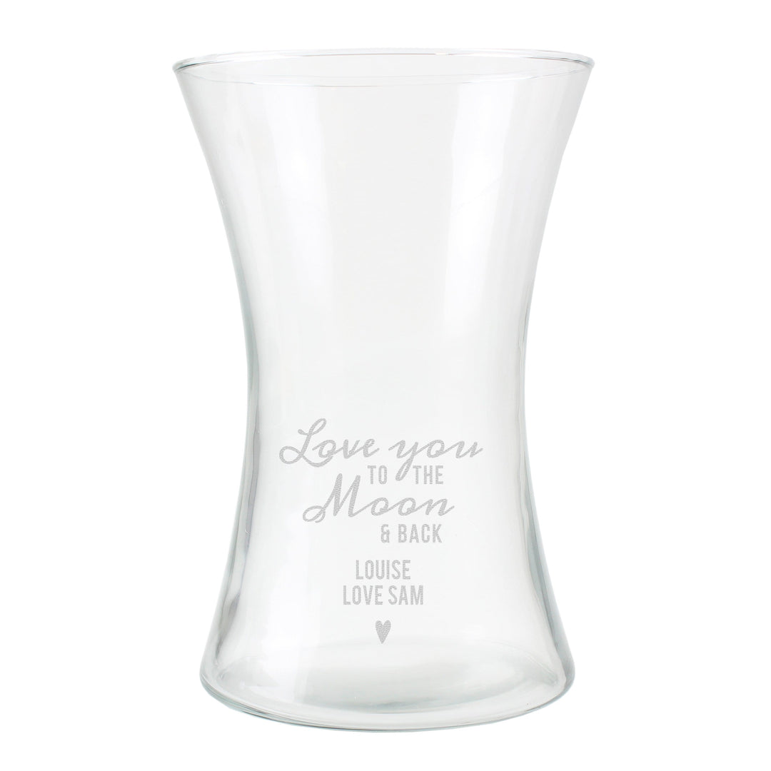 Personalised Memento Vases Personalised Love You To The Moon and Back Glass Vase