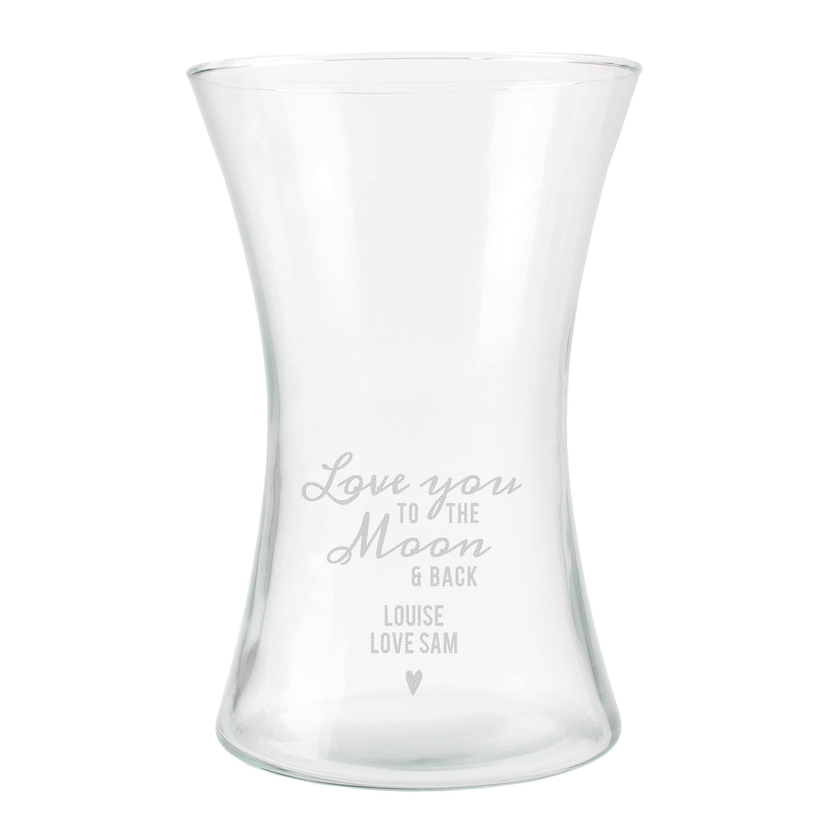 Personalised Memento Vases Personalised Love You To The Moon and Back Glass Vase