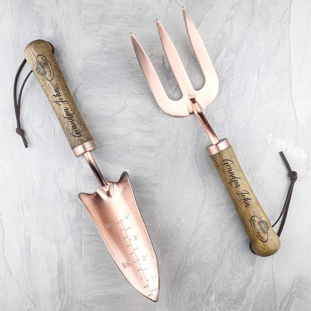 Treat Personalised Luxe Copper Trowel And Fork Set