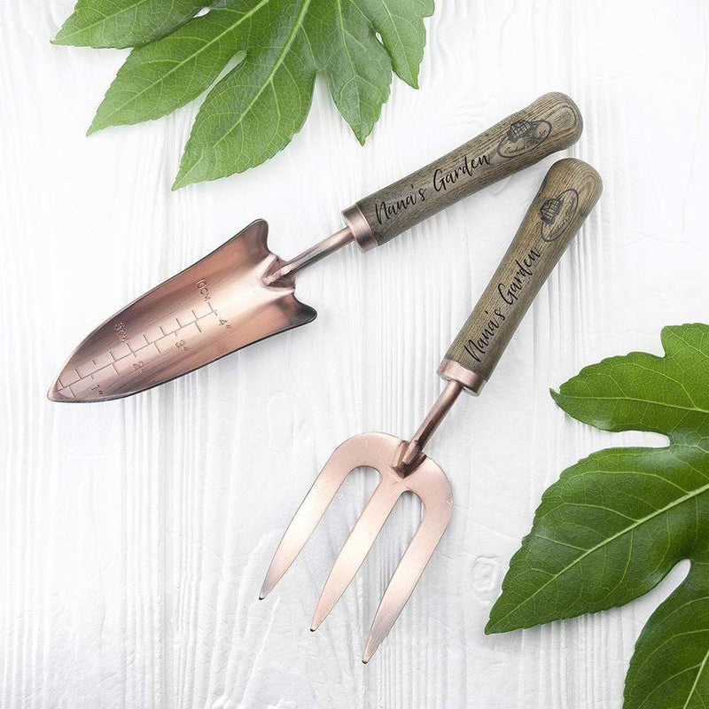 Treat Personalised Luxe Copper Trowel And Fork Set