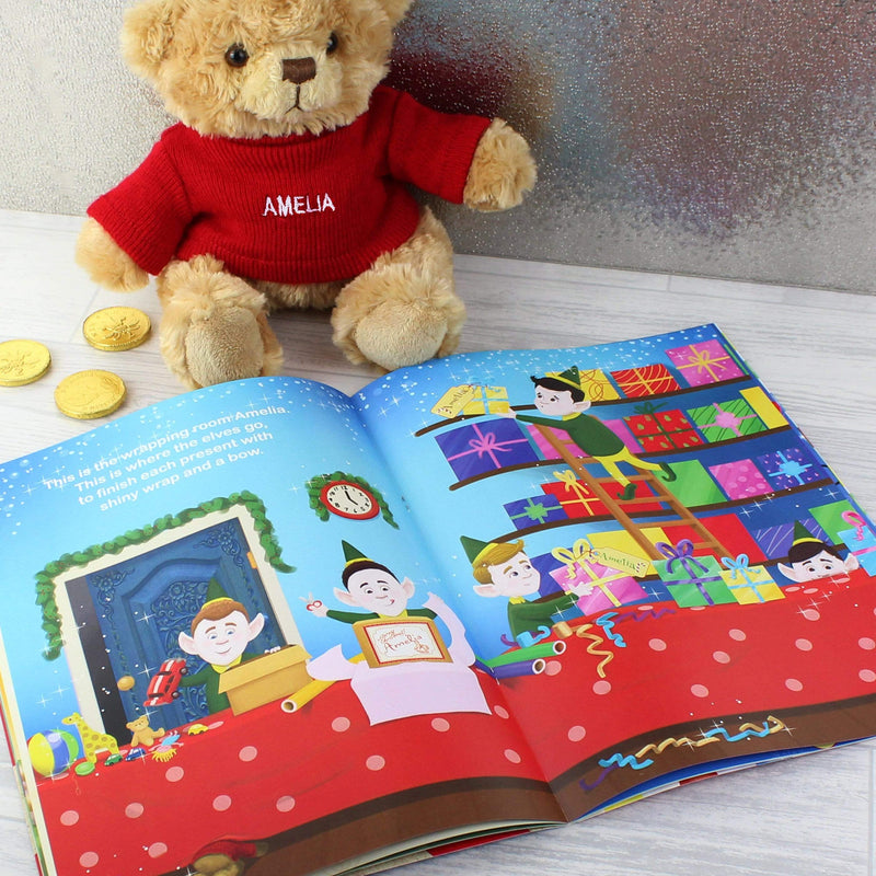 Personalised Memento Plush Personalised Magical Christmas Adventure Story Book and Personalised Teddy Bear